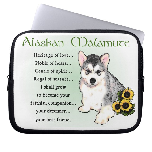 Alaskan Malamute Dog Art Laptopschutzhülle (Vorderseite)
