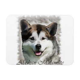 Alaskan Malamute Dog Art Magnet