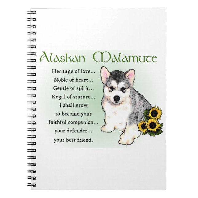 Alaskan Malamute Dog Art Notizblock (Vorderseite)