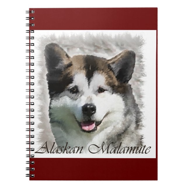 Alaskan Malamute Dog Art Notizblock (Vorderseite)