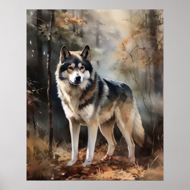 Alaskan Malamute Dog Art Print Poster (Vorne)