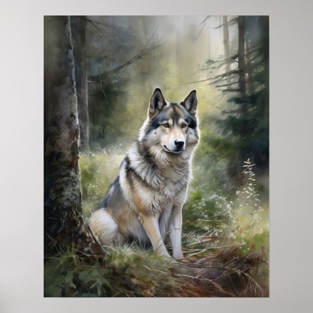 Alaskan Malamute Dog Art Print Poster (Vorne)