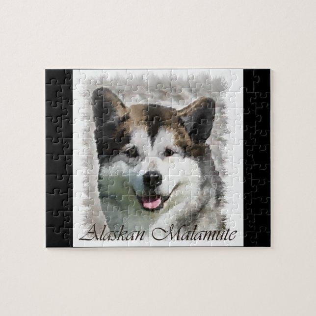 Alaskan Malamute Dog Art Puzzle (Horizontal)