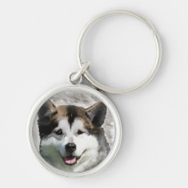 Alaskan Malamute Dog Art Schlüsselanhänger