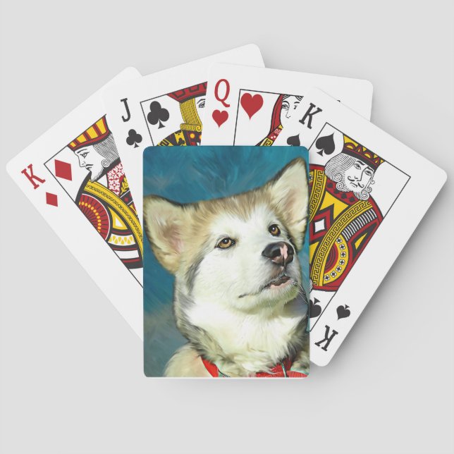 Alaskan Malamute Dog Art Spielkarten (Rückseite)