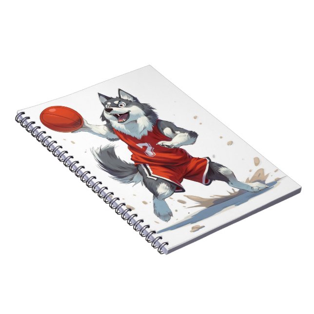 Alaskan Malamute Dog Basketball spielen Notizblock (Rechte Seite)