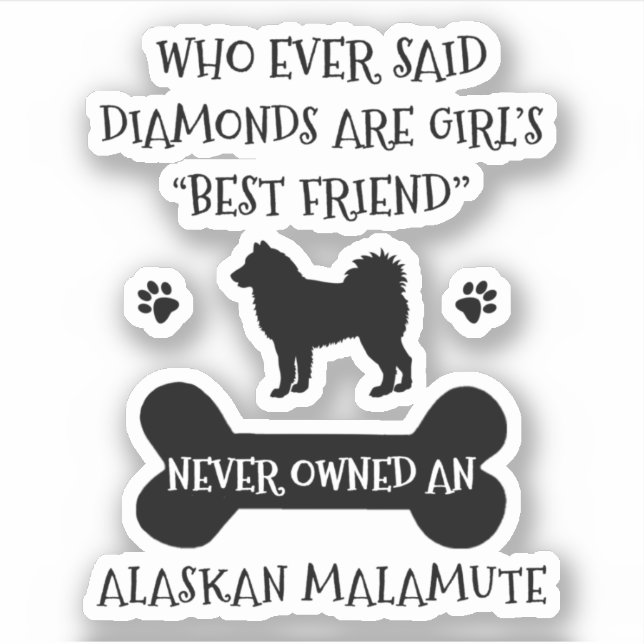 Alaskan Malamute Dog Best Friend Vinyl Aufkleber (Vorderseite)