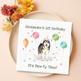 Alaskan Malamute Dog Birthday Party Serviette