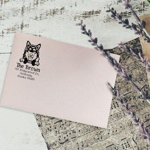 Alaskan Malamute Dog, Custom Rücksendeadresse, Gummistempel