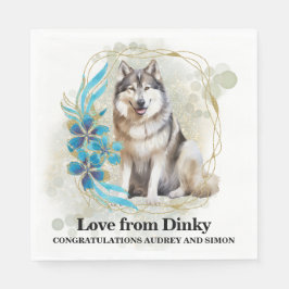 Alaskan Malamute Dog Foto Wedding Serviette