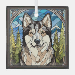 Alaskan Malamute Dog Glass Ornament Aus Glas