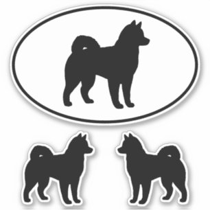 Alaskan Malamute Dog Silhouette Vinyl Sticket Set Aufkleber