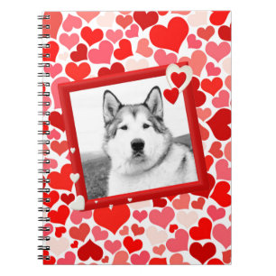 Alaskan Malamute Dog Valentines Herz Notizblock