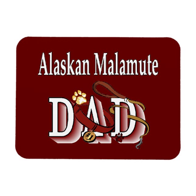Alaskan Malamute Dog Vater Magnet (Horizontal)