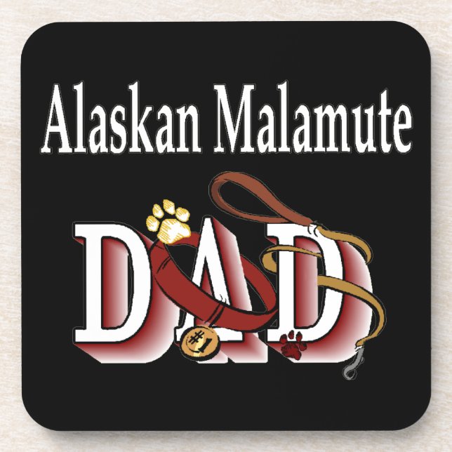 Alaskan Malamute Dog Vater Untersetzer (Vorderseite)