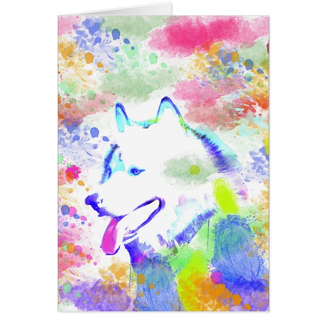 Alaskan Malamute Dog Watercolor Kunst, Dichtung un (Vorne)