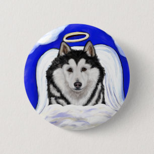 Alaskan Malamute Engel Button