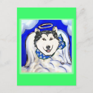 Alaskan Malamute Engel Postkarte