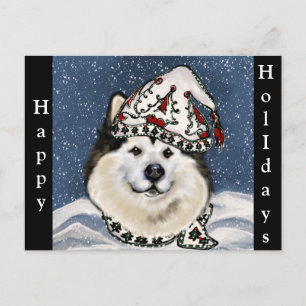 Alaskan Malamute Feiertag  Feiertagspostkarte