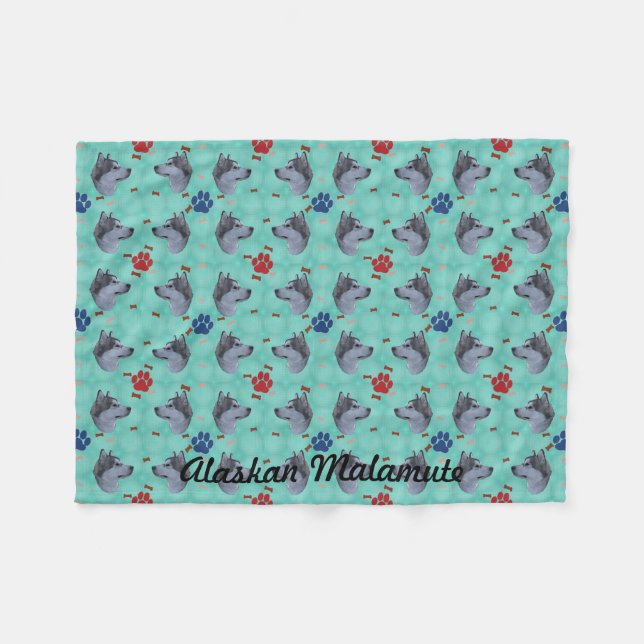 Alaskan Malamute Fleecedecke (Vorderseite (Horizontal))