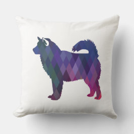 Alaskan Malamute Geometric Pattern Silhouette Kissen
