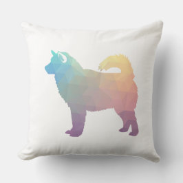 Alaskan Malamute Geometric Pattern Silhouette Kissen