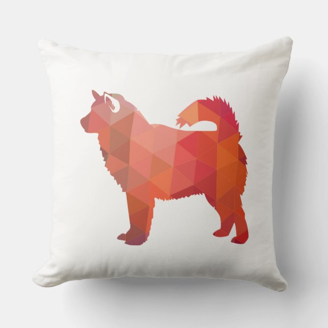 Alaskan Malamute Geometric Pattern Silhouette Kissen (Vorderseite)