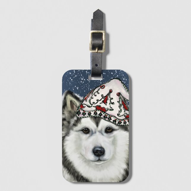 Alaskan Malamute Gepäckanhänger (Vorderseite Vertikal)