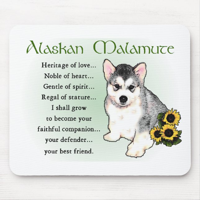 Alaskan Malamute Geschenke Mousepad (Vorne)