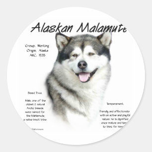 Alaskan Malamute Geschichte, Alles über Malamutes Runder Aufkleber