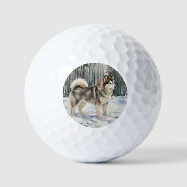 Alaskan Malamute Golfball (Vorderseite)