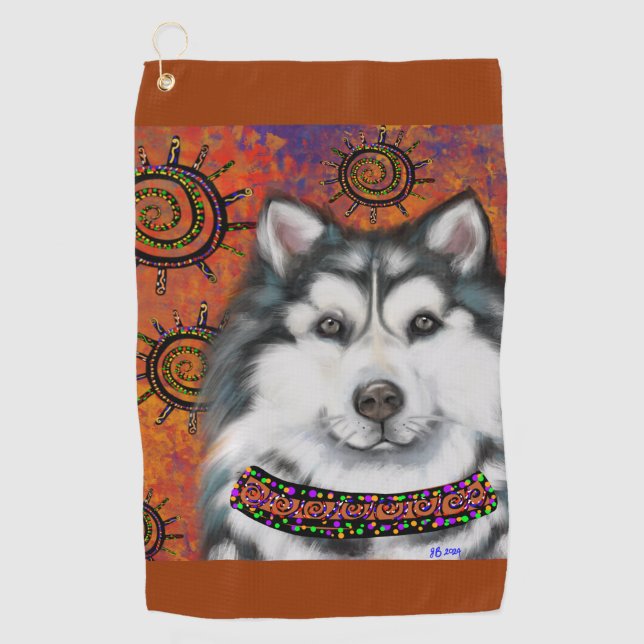 ALASKAN MALAMUTE GOLFHANDTUCH (Vorderseite)