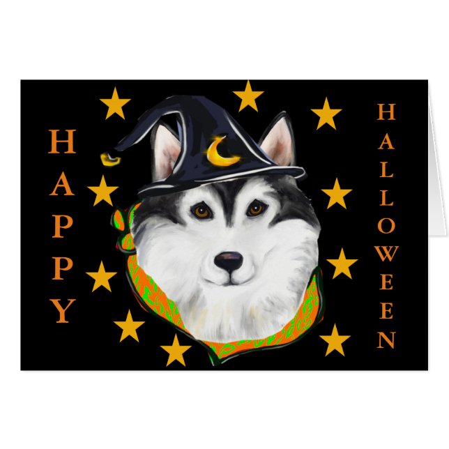 Alaskan Malamute Halloween (Vorderseite (Horizontal))