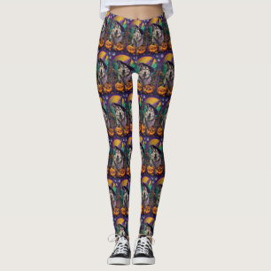 Alaskan Malamute Halloween Hexe und Pumpkin Leggings