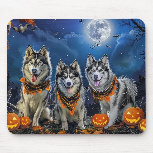 Alaskan Malamute Halloween Spooky Mousepad (Vorne)