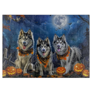 Alaskan Malamute Halloween Spooky Schneidebrett