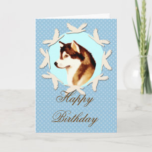 Alaskan Malamute Happy Birthday Card Karte