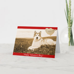 Alaskan Malamute Happy Valentine's Day Heart Card Feiertagskarte