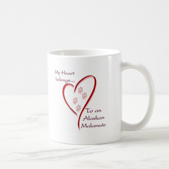 Alaskan Malamute Heart Belongs Kaffeetasse (Rechts)