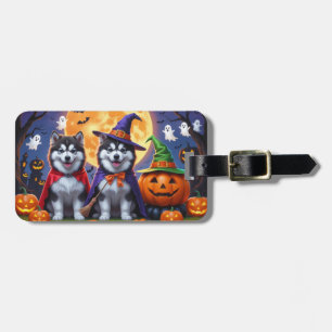 Alaskan Malamute Hogs Pumpkin Halloween Funny Gepäckanhänger