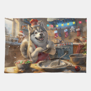 Alaskan Malamute Holiday Baking: Festliche Weihnac Geschirrtuch