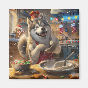 Alaskan Malamute Holiday Baking: Festliche Weihnac Magnet