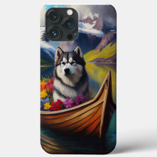 Alaskan Malamute Hund auf Paddel: Ein landschaftli Case-Mate iPhone Hülle