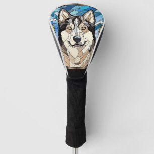 Alaskan Malamute Hund Glas-Ornament Golf Headcover