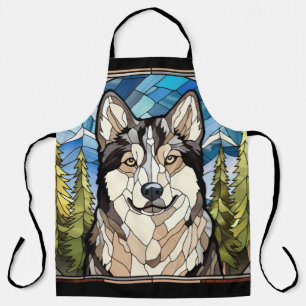 Alaskan Malamute Hund Glas-Ornament Schürze