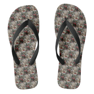 Alaskan Malamute Hund Weihnachtsfestlich Flip Flops