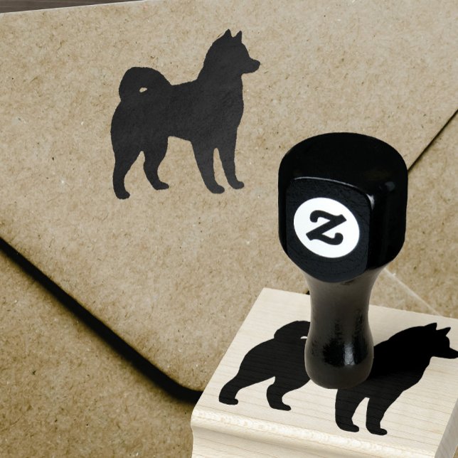 Alaskan Malamute Hunde Silhouette Gummi Briefmarke Gummistempel (Von Creator hochgeladen)