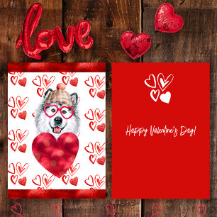 Alaskan Malamute Hundeliebhaber Valentinsgeschenk Feiertagskarte