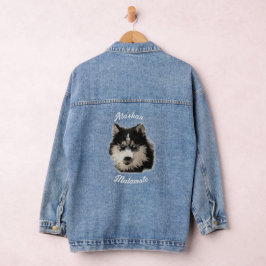 Alaskan Malamute Husky Dog Künstlerisches Portrait Jeansjacke
