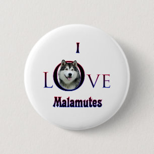 Alaskan Malamute I Liebe Button